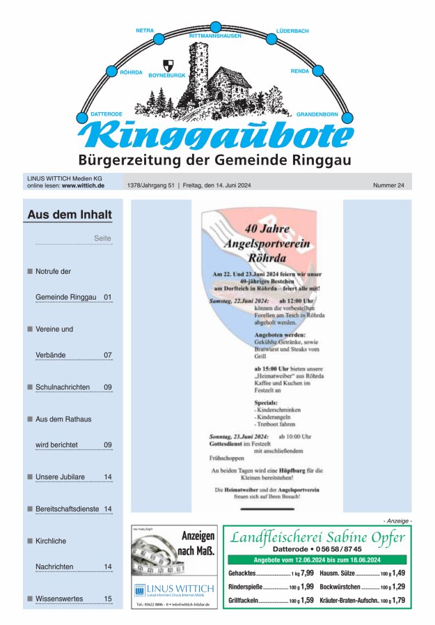 Ringgaubote Titelblatt 24/2024
