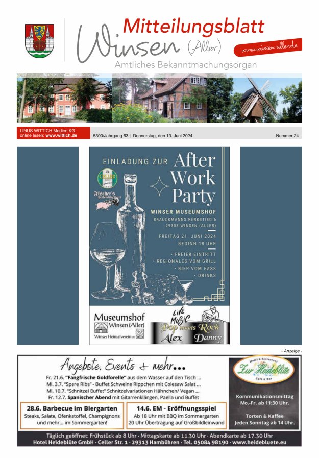 Mitteilungsblatt der Gemeinde Winsen Titelblatt 24/2024