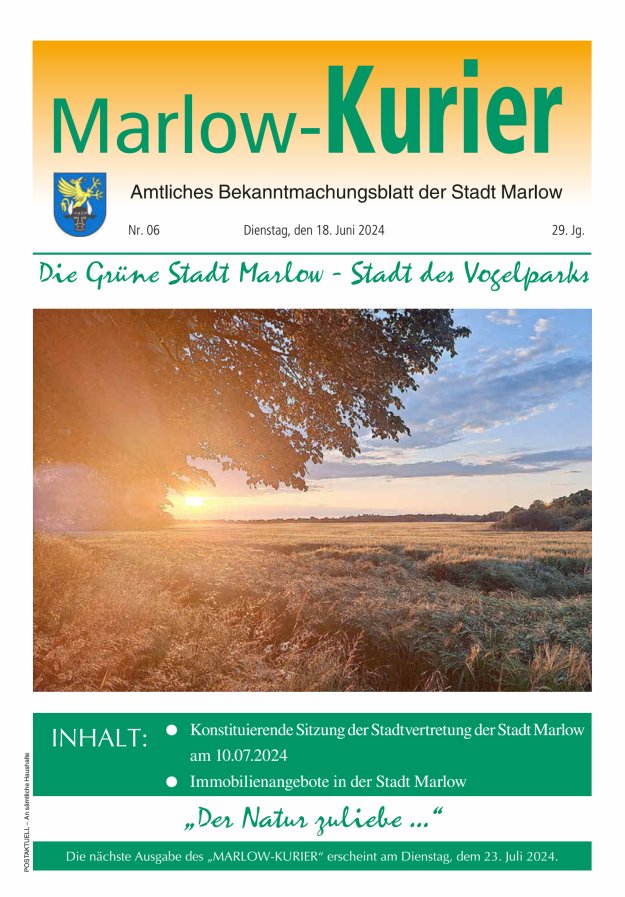 Marlow-Kurier Titelblatt 06/2024