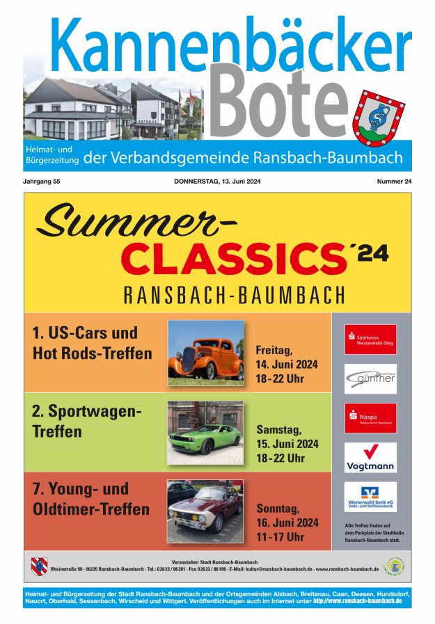 Kannenbäcker-Bote der Verbandsgemeinde Ransbach-Baumbach Titelblatt 24/2024