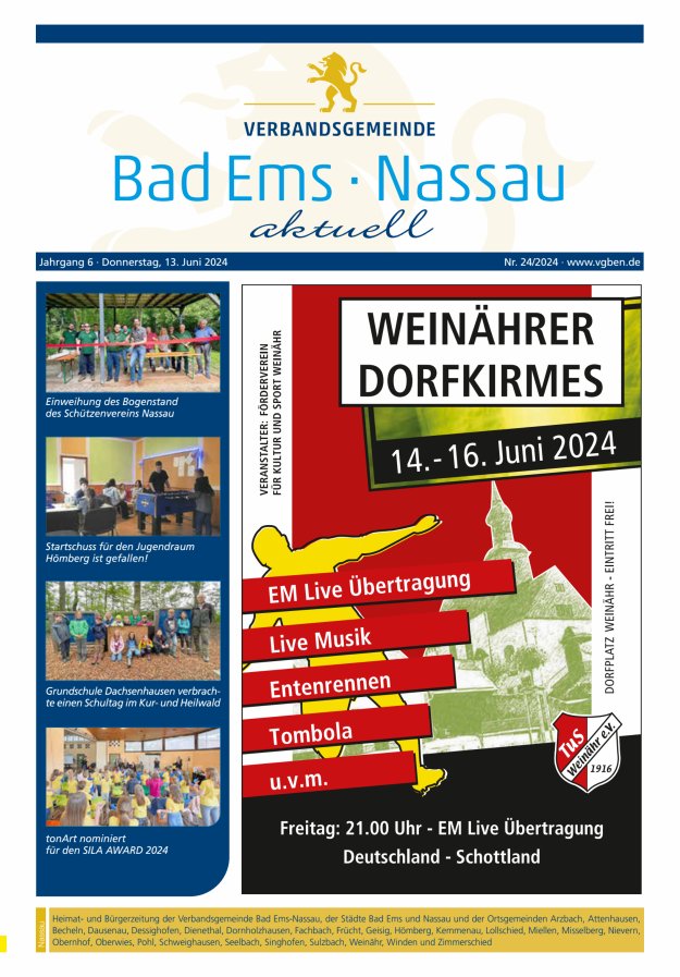 Bad Ems-Nassau aktuell Ausgabe Nassau Titelblatt 24/2024