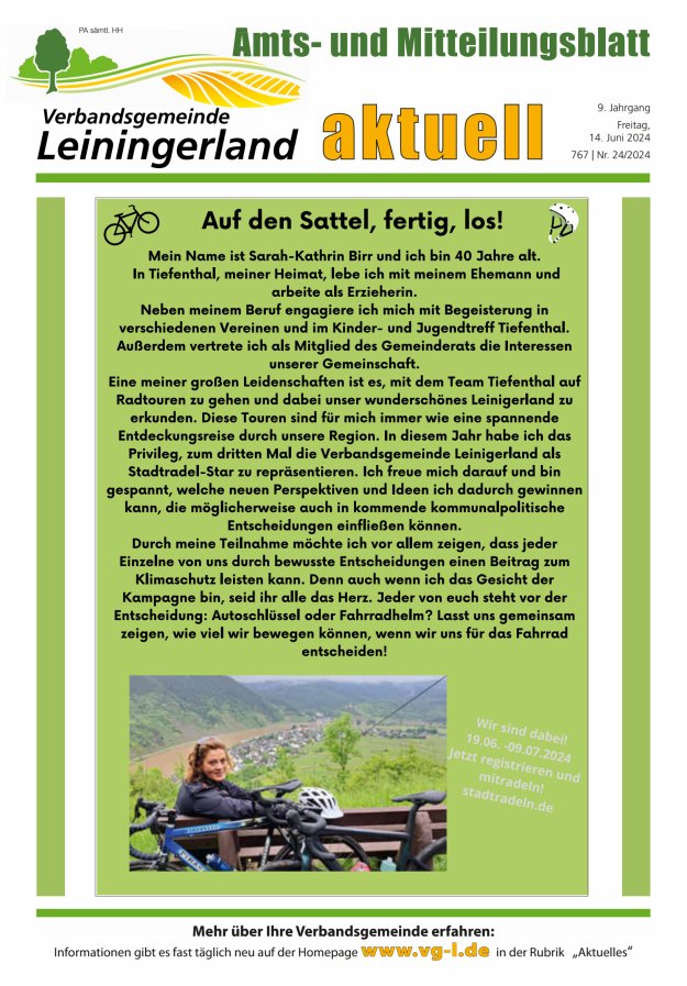 VG Leiningerland aktuell Titelblatt 24/2024