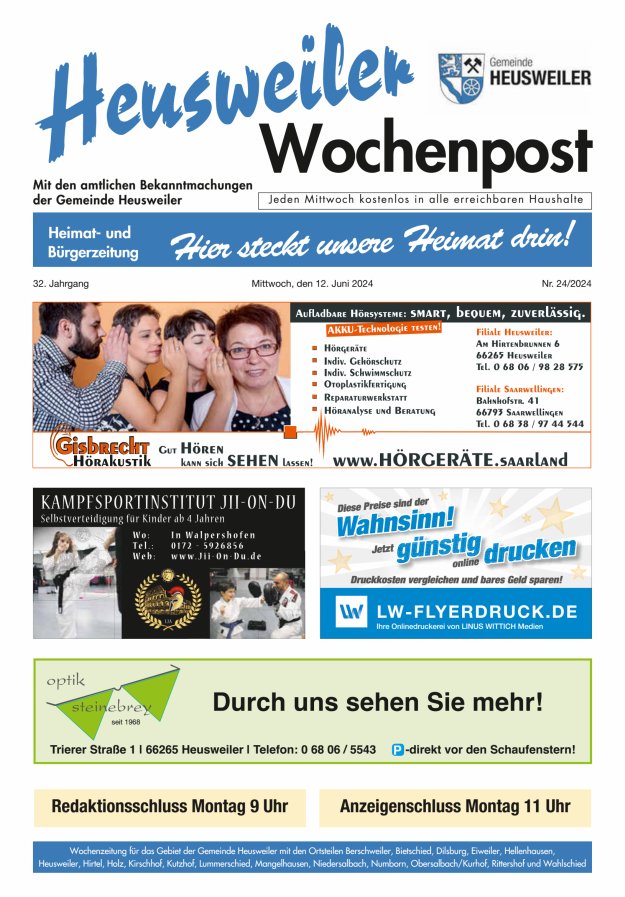 Heusweiler Wochenpost Titelblatt 24/2024