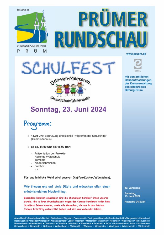Prümer Rundschau Titelblatt 24/2024