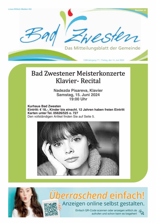Heimatzeitung Bad Zwesten Titelblatt 24/2024