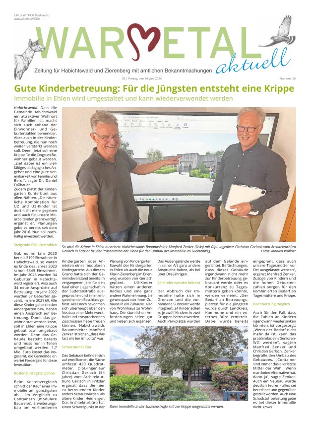 Warmetal aktuell (Habichtswald + Zierenberg) Titelblatt 24/2024