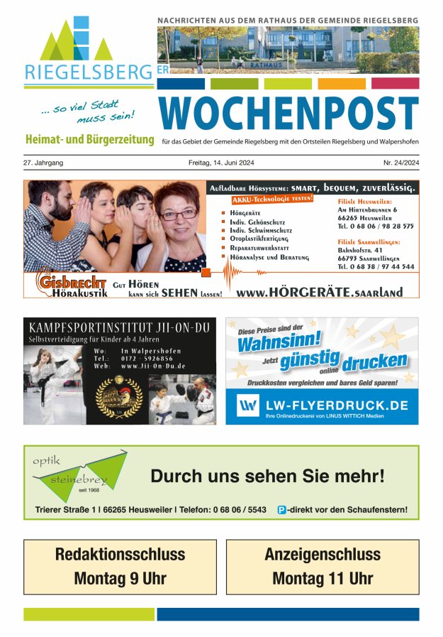 Riegelsberger Wochenpost Titelblatt 24/2024