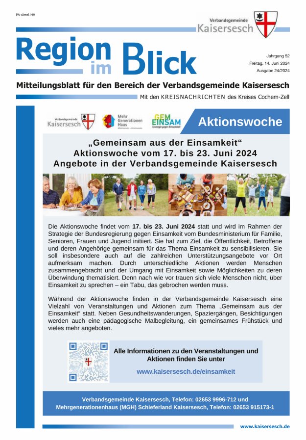 Region im Blick VG Kaisersesch Titelblatt 24/2024