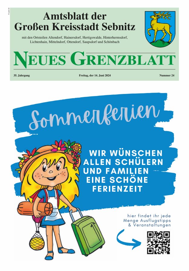 Amtsblatt der Großen Kreisstadt Sebnitz mit den Ortsteilen Titelblatt 24/2024