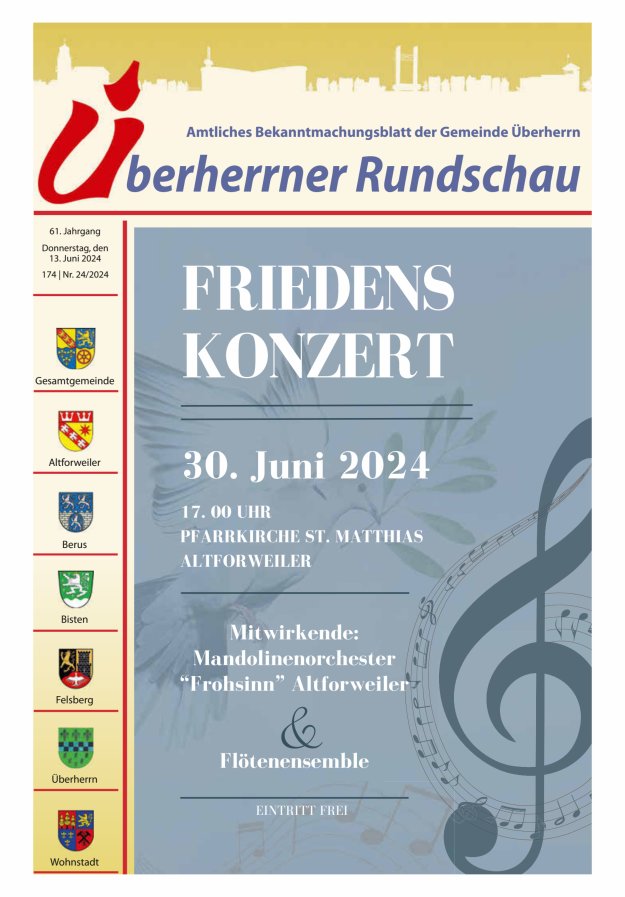 Überherrner Rundschau Titelblatt 24/2024