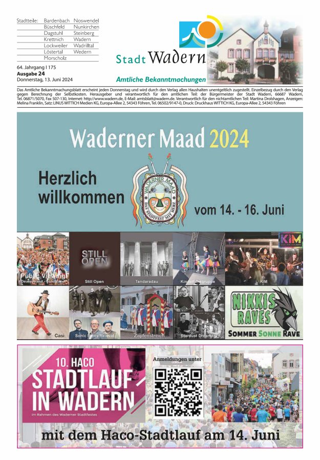 Stadt Wadern Titelblatt 24/2024