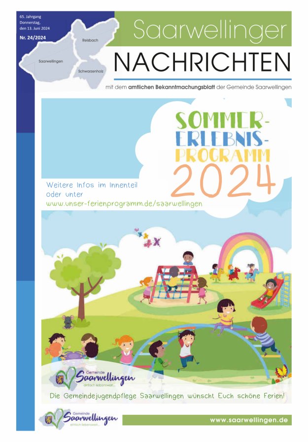 Saarwellinger Nachrichten Titelblatt 24/2024