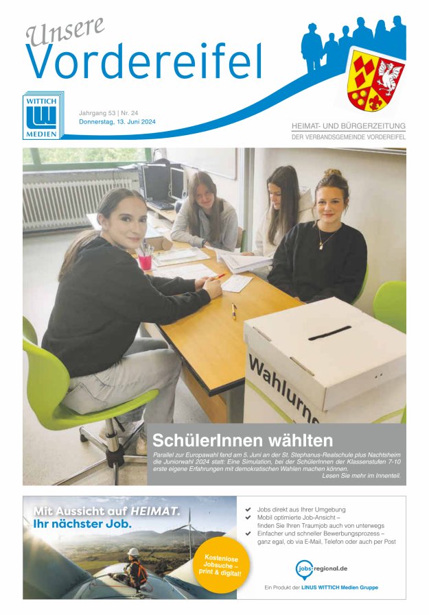 Mitteilungsblatt Vordereifel - Heimat- u Bürgerzeitung der VG Vordereifel Titelblatt 24/2024