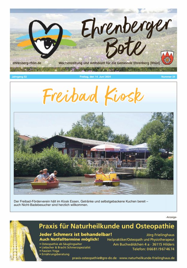 Ehrenberger Bote Titelblatt 24/2024