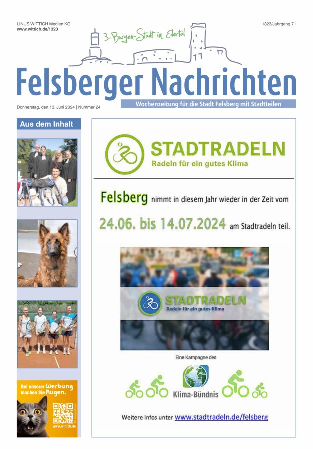 Felsberger Nachrichten Titelblatt 24/2024
