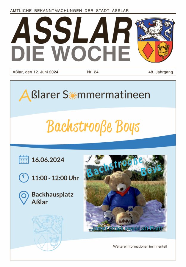 Asslar - Die Woche Titelblatt 24/2024