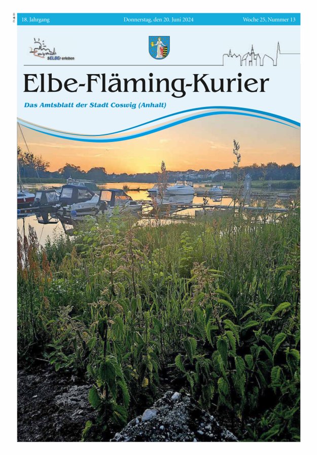 Elbe-Fläming-Kurier Das Amtsblatt der Stadt Coswig (Anhalt) Titelblatt 13/2024