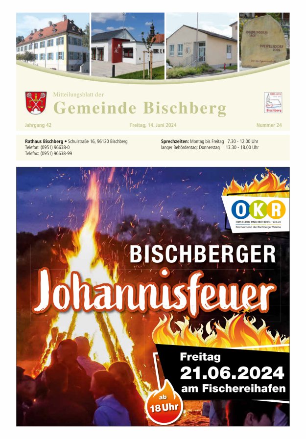 Mitteilungsblatt der Gemeinde Bischberg Titelblatt 24/2024