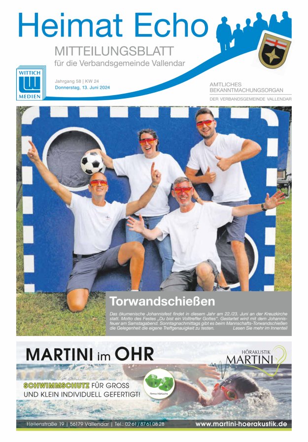 Heimat-Echo - Heimat- und Bürgerzeitung Verbandsgemeinde Vallendar Titelblatt 24/2024