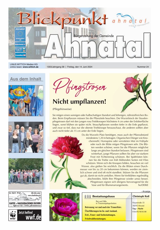 Blickpunkt Ahnatal Titelblatt 24/2024