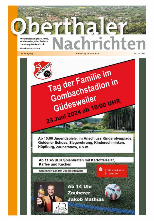Oberthaler Nachrichten Titelblatt 24/2024