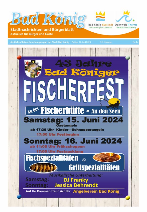 Bad Königer Stadtnachrichten und Badeblatt Titelblatt 24/2024