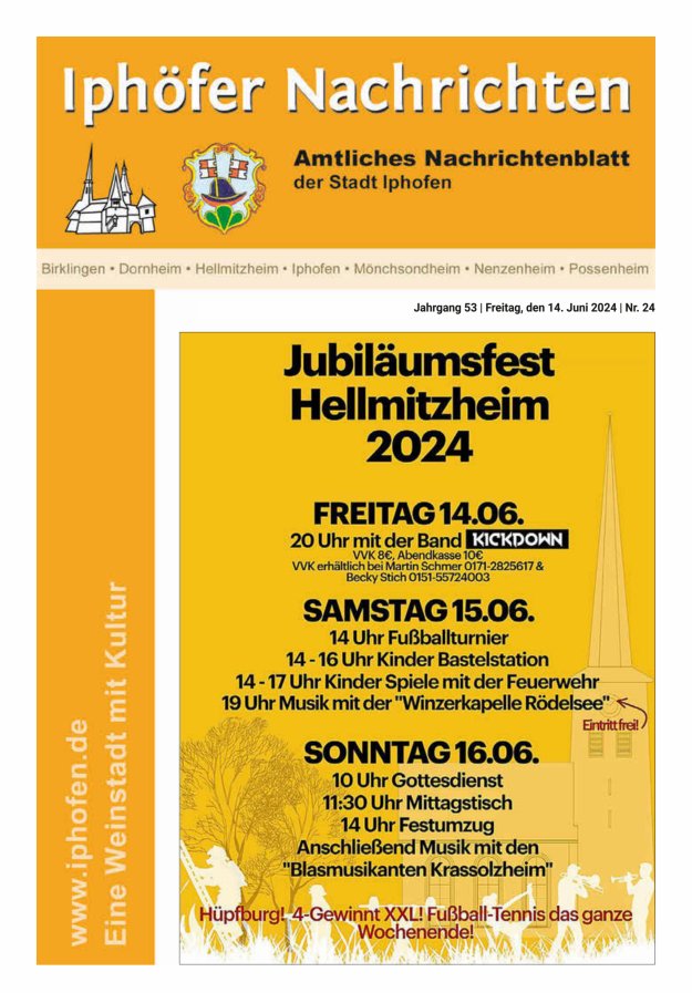 Iphöfer Nachrichten Titelblatt 24/2024