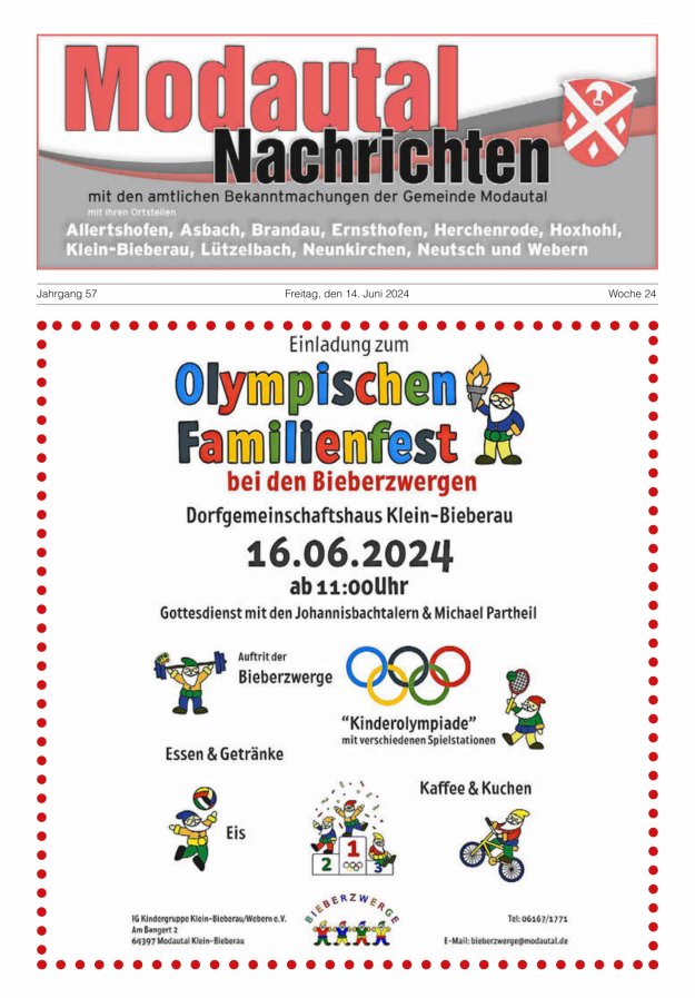 Modautal-Nachrichten Titelblatt 24/2024