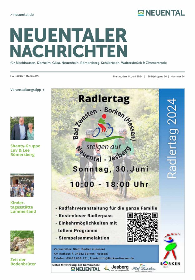 Neuentaler Nachrichten Titelblatt 24/2024