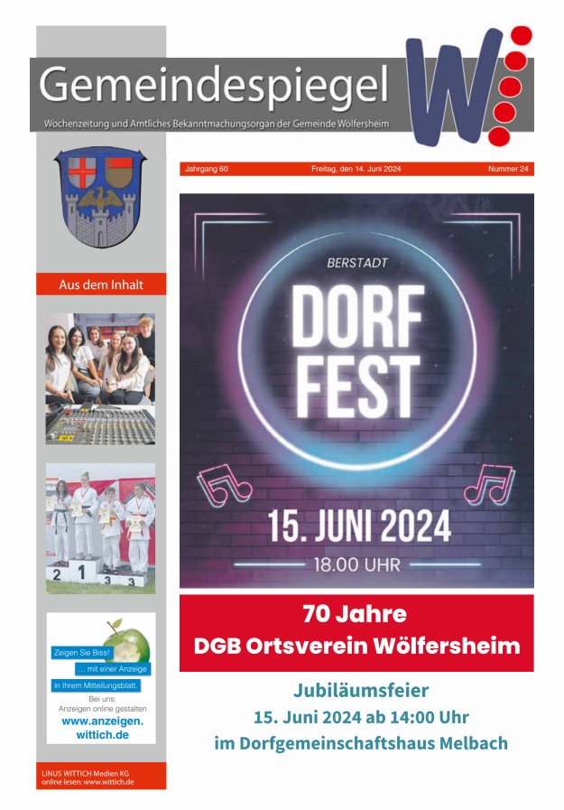 Der Gemeindespiegel Titelblatt 24/2024