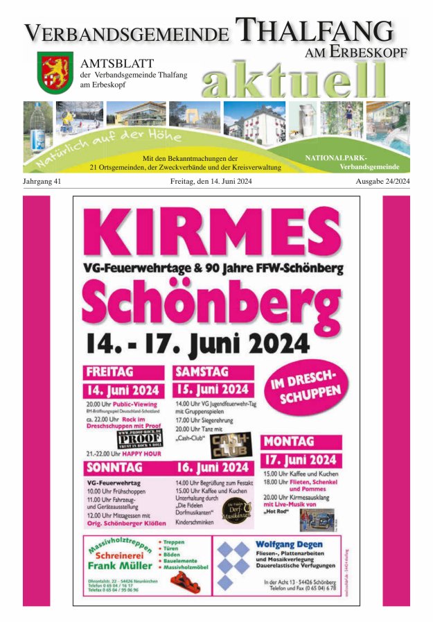 Thalfang aktuell - Amtsblatt VG Thalfang Titelblatt 24/2024