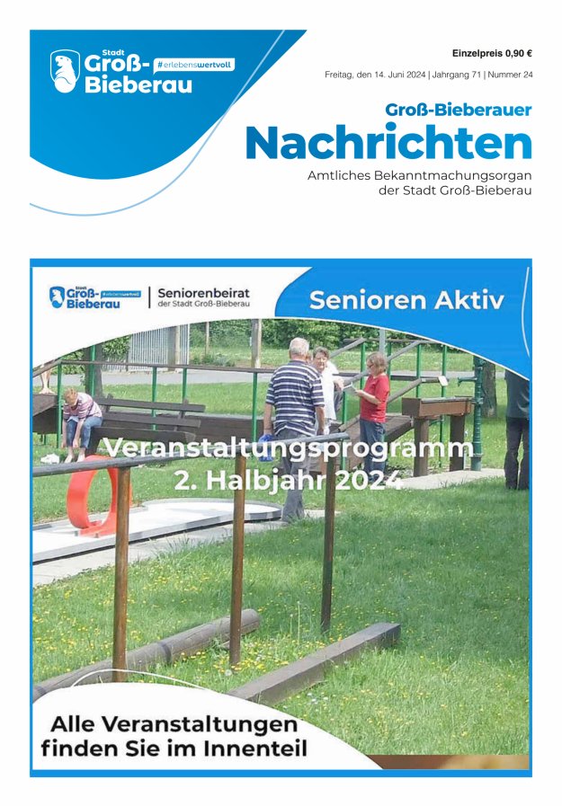 Groß-Bieberauer Nachrichten Titelblatt 24/2024