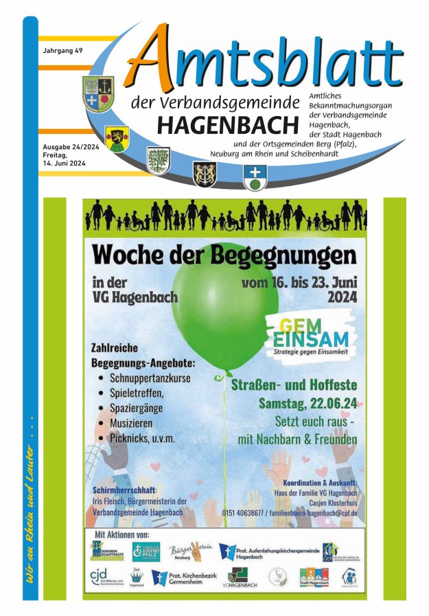 Amtsblatt der VG Hagenbach Titelblatt 24/2024