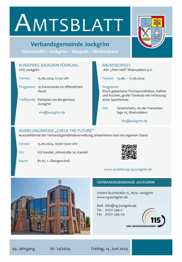 Amtsblatt VG Jockgrim Titelblatt 24/2024