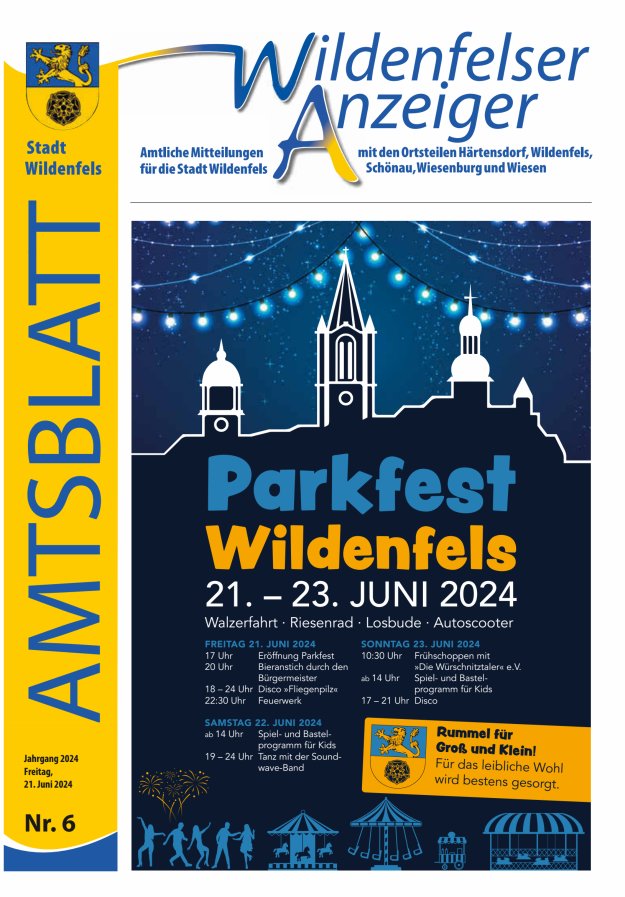 Wildenfelser Anzeiger Titelblatt 06/2024