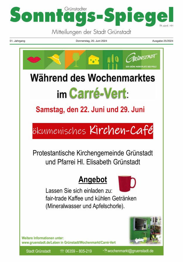 Grünstadter Sonntags-Spiegel Titelblatt 25/2024
