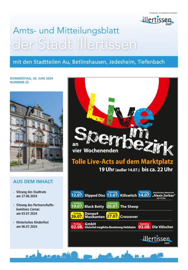 Amts- und Mitteilungsblatt Stadt Illertissen Titelblatt 25/2024