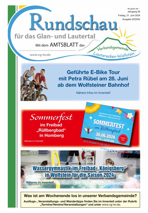 Rundschau für das Glan- und Lautertal Titelblatt 25/2024
