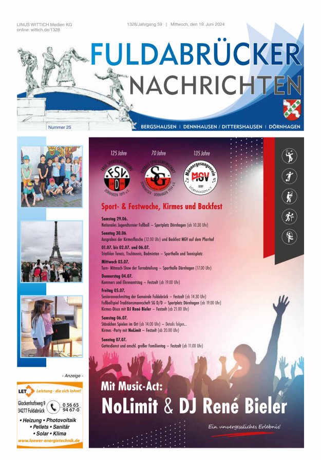 Fuldabrücker Nachrichten Titelblatt 25/2024