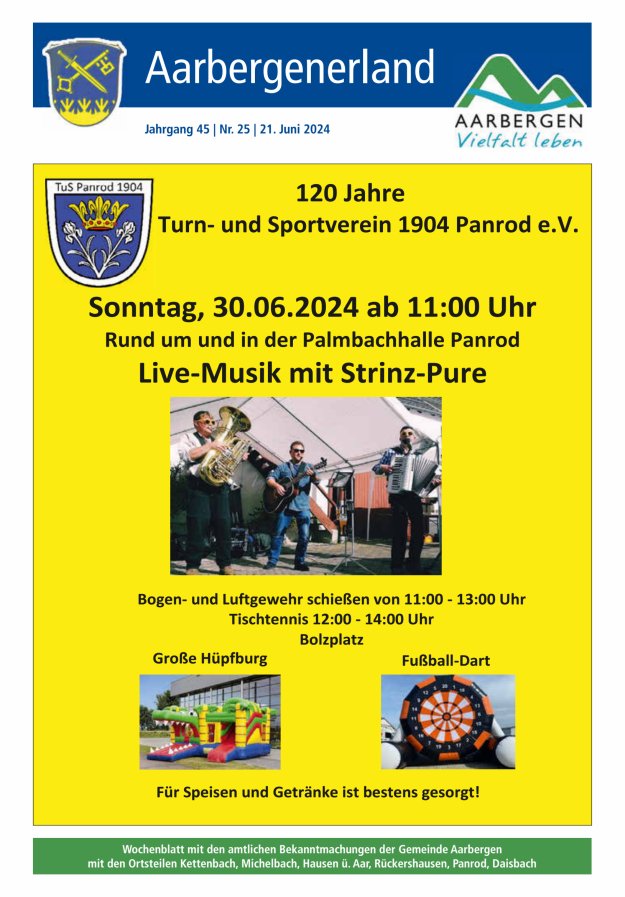 Aarbergenerland - Wochenblatt mit den amtlichen Bekanntmachungen Titelblatt 25/2024