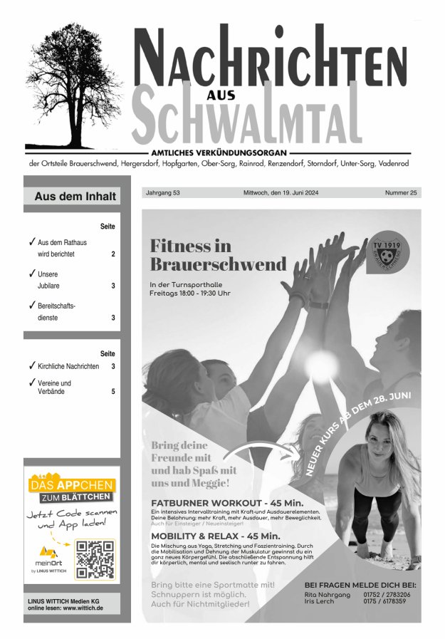 Nachrichten aus Schwalmtal Titelblatt 25/2024