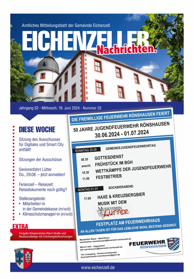 Amtliches Mitteilungsblatt der Gemeinde Eichenzell Titelblatt 25/2024