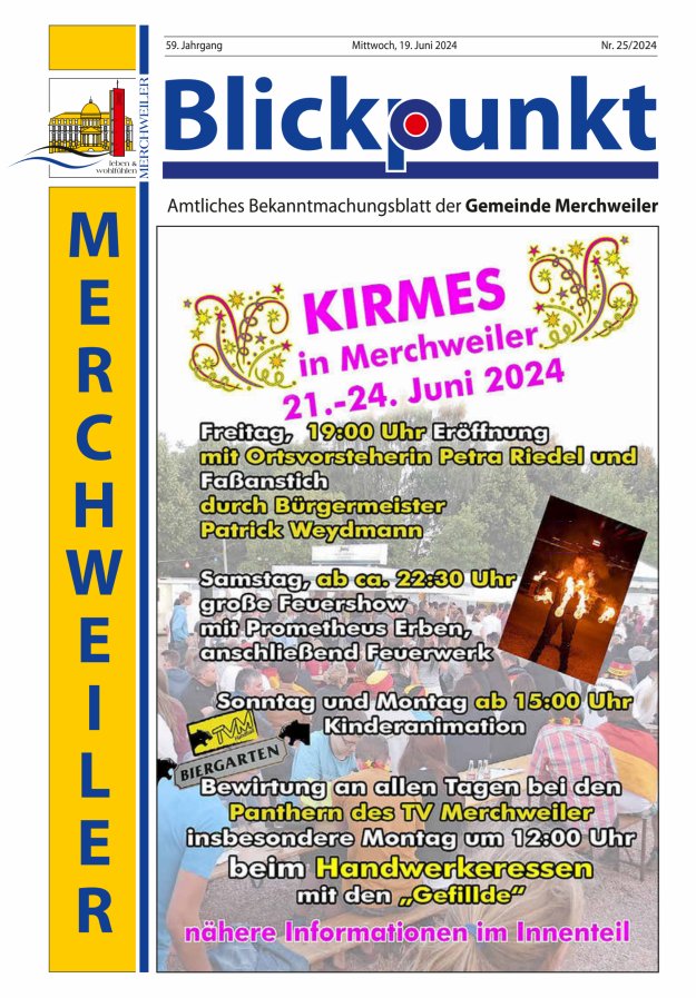 Blickpunkt Merchweiler Titelblatt 25/2024