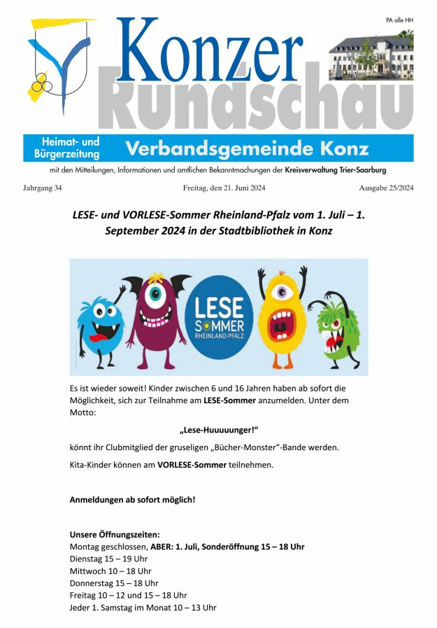 Konzer Rundschau Titelblatt 25/2024