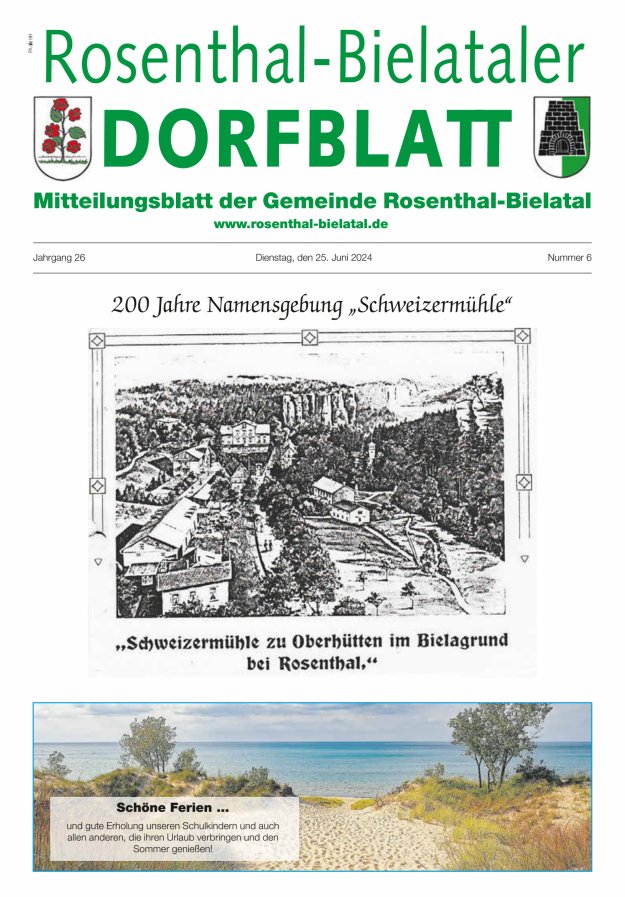Rosenthal-Bielataler Dorfblatt Titelblatt 06/2024