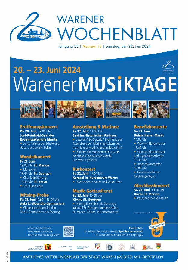 Warener Wochenblatt Titelblatt 13/2024