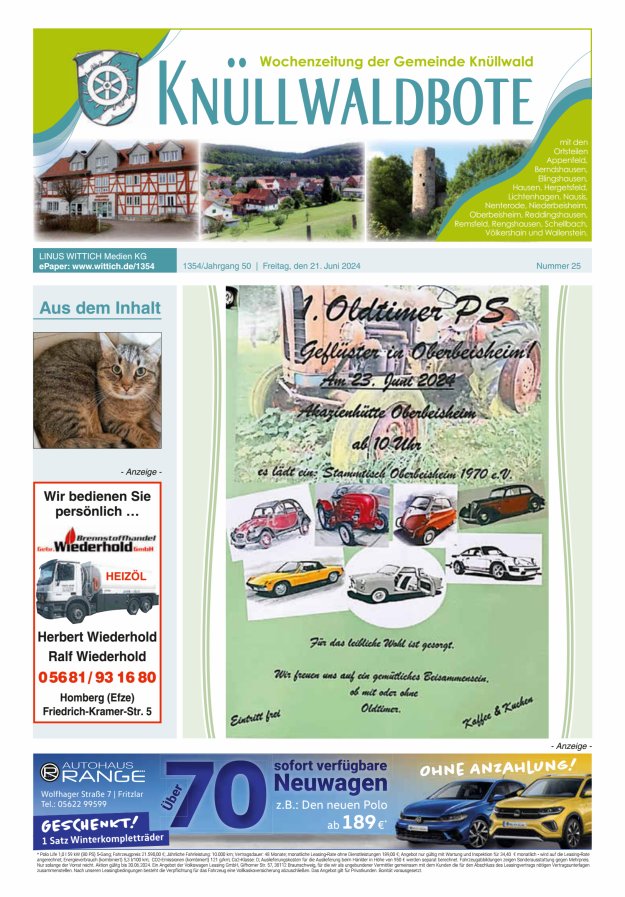 Knüllwaldbote Titelblatt 25/2024