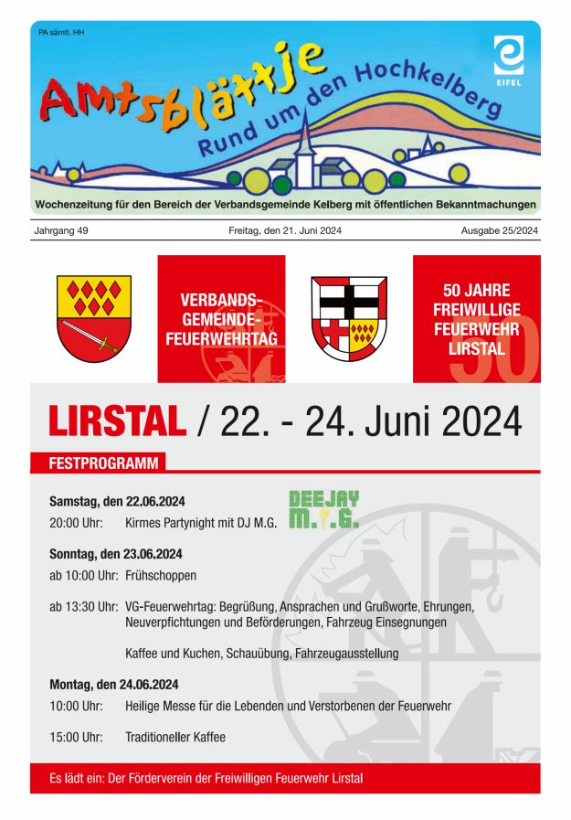 Amtsblättje - Rund um den Hochkelberg Titelblatt 25/2024