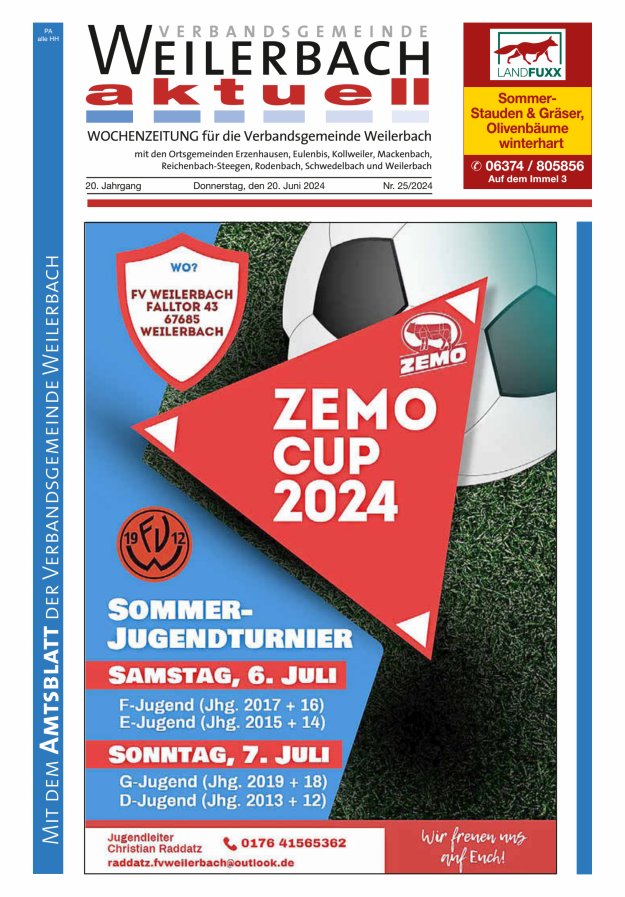 Verbandsgemeinde Weilerbach aktuell Titelblatt 25/2024