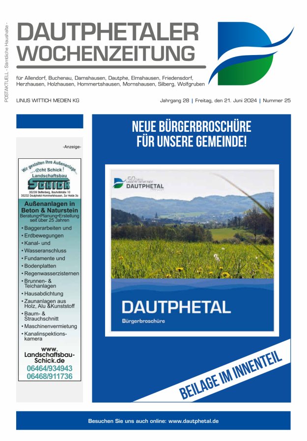 Dautphetaler Wochenzeitung Titelblatt 25/2024